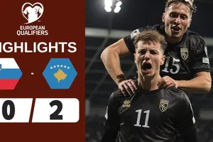 Slovenia vs Kosovo 0-2: Mergim Vojvoda kiến tạo, Fisnik Asllani sớm mở bàn, Petar Stojanovic bị thẻ đỏ, Zan Karnicnik bất ngờ phản lưới nhà