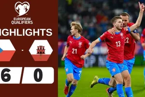 Czech vs Gibraltar 6-0: David Doudera khai hội, Tomas Chory, Vladimir Coufal, Adam Karabec, Tomas Soucek, Robin Hranac mở tiệc chiến thắng 6 bàn