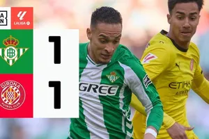 Real Betis vs Girona 1-1: Vladyslav Vanat mở tỷ số, Valentin Gomez đánh đầu gỡ hòa đẹp mắt, Antony nhận thẻ đỏ phút bù giờ, bất phân thắng bại