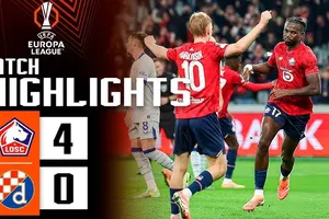 LOSC Lille vs Dinamo Zagreb 4-0: Lần lượt Felix Correia, Ngal'ayel Mukau, Hamza Igamane, Benjamin Andre khoe tài ghi bàn, giành gọn chiến thắng
