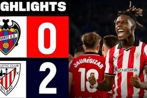 Levante vs Athletic Bilbao 0-2: Robert Navarro sớm áp đảo bàn thắng ngay phút thứ 3, Nico Williams tỏa sáng, ấn định chiến thắng