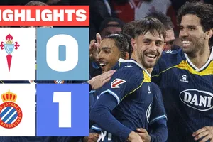 Celta Vigo vs Espanyol 0-1: Edu Exposito đá phạt góc, Garcia Martinez đánh đầu chớp nhoáng, ghi bàn chiến thắng suýt sao