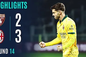 Torino vs AC Milan 2-3: Vlasic, Zapata sớm lập công nhưng Rabiot ghi bàn, Pulisic tỏa sáng cú đúp, chốt hạ chiến thắng ngược dòng