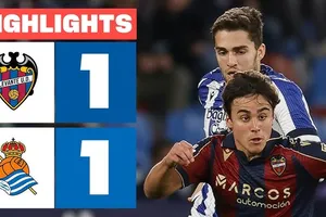 Levante vs Sociedad 1-1: Kubo Takefusa đánh đầu mở bàn, De La Fuente kịp chia điểm đối thủ nhờ chấm penalty phút bù giờ