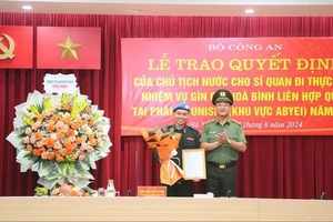 Từ năm 2022 đến nay, Bộ Công an đã cử 11 sĩ quan đi thực hiện nhiệm vụ gìn giữ hòa bình