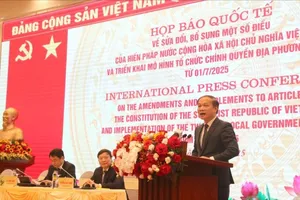Phó Trưởng Ban Tuyên giáo và Dân vận Trung ương Phạm Tất Thắng tại họp báo quốc tế ngày 16-6