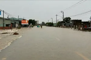 Quốc lộ 25 đoạn qua xã Ia Hiao, tỉnh Gia Lai bị ngập sâu