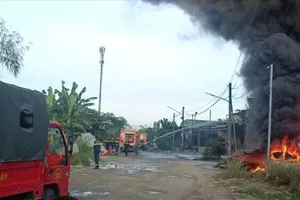 Khống chế thành công đám cháy công ty gỗ tại phường Tân Hiệp