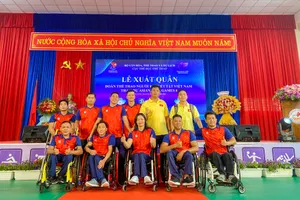 Các VĐV tại lễ xuất quân