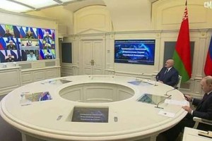 俄白總統共同觀摩俄軍舉行戰略威懾力量演習。圖源：互聯網