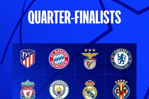 歐冠8強出爐。圖源：互聯網