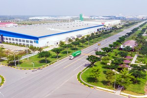 平陽省VSIP II工業區裡的綠色空間。