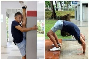 七旬漢能做出高難度柔韌動作