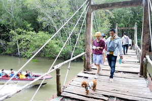 遊客在“四‧三〇”和“五‧一”假期參觀芹耶猴島。