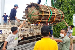 芹苴市某企業敬獻一對巨型粽子。