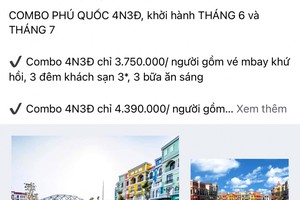 以銷售極低價旅遊套餐形式的欺詐活動 呈上升趨勢（社交網截圖。）