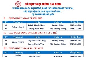 富國市向遊客提供熱線電話