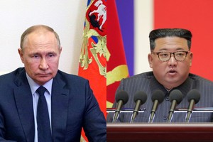 俄總統普京祝賀金正恩（右）。圖源：互聯網