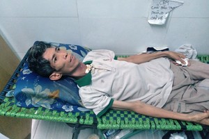 黃昌發正在市腫瘤醫院接受醫治。