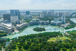 目前，不少建設項目都是建在綠化的環境中。