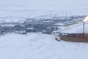 圖為 2019年2月28日，在俄羅斯克拉斯諾亞爾斯克邊疆區航拍的万科爾油田蘇祖產油區。（圖：新華社）