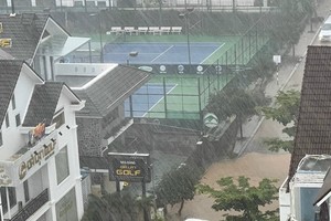 大勒市多地强降雨致水淹