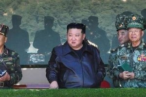 金正恩视察特战部队训练基地，并发表讲话。(路透社)