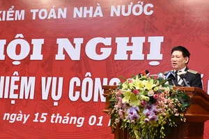 Tổng Kiểm toán nhà nước Hồ Đức Phớc phát biểu tại hội nghị