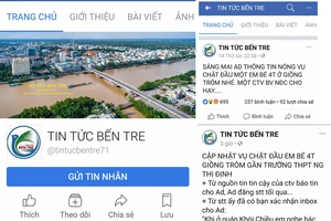 Trang "Tin tức Bến Tre" và nội dung thông tin bịa đặt gây hoang mang dư luận. Ảnh: HÀM LUÔNG