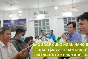 Báo SGGP cùng Ngân hàng BIDV trao tặng 200 phần quà Tết cho người lao động khó khăn