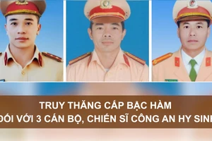 Tin nóng: Truy thăng cấp bậc hàm đối với 3 cán bộ công an hy sinh; Khởi tố 2 bị can chống phá Nhà nước 