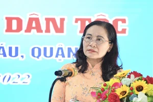 Chủ tịch HĐND TPHCM Nguyễn Thị Lệ phát biểu tại ngày hội. Ảnh: VIỆT DŨNG