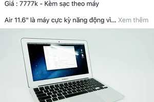 Một chiếc laptpo được bán qua mạng xã hội với giá khá hấp dẫn