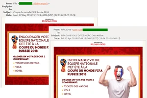 Các email lừa mua vé World Cup 2018