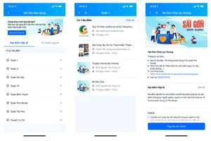 Giao diện Mobile Web của Sài Gòn bao dung