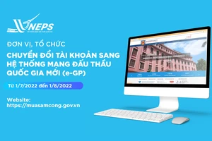 Hệ thống e-GP yêu cầu thực hiện chuyển đổi tài khoản của mình từ Hệ thống hiện tại sang Hệ thống mới