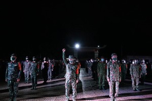 守德市軍事指揮處舉行出發儀式。