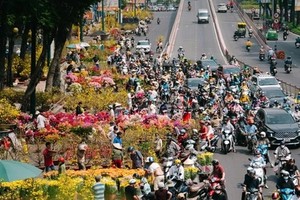 众多市民今日到各个花市购买廉价花卉。（图：清协）