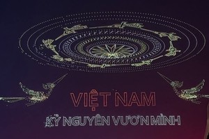 观赏1万500架无人机在胡志明市上空表演