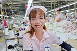 Công nhân làm việc tại nhà máy. 工人在工厂工作。