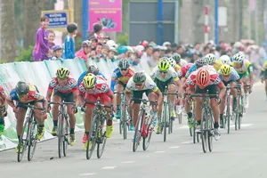 Một pha nước rút tại giải Đồng bằng sông Cửu Long. 