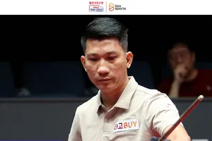 Ngô Đình Nại thực hiện lượt cơ “Perfect” giúp đội nhà Direct khởi sắc ở Round 2 giải Billiards PBA Team League 2023 