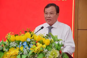 Đồng chí Lê Văn Hẳn phát biểu nhận nhiệm vụ