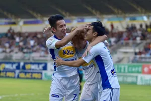 Bộ ba Hồng Duy, Minh Vương và Văn Toàn ở HA.GL. Ảnh: ANH TIẾN