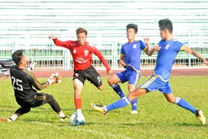 Đội Bình Định tại giải tập huấn ở Long An mới đây. Ảnh: ANH TUẤN