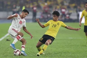 ĐT Malaysia trong trận thua 1-2 trước UAE trên sân nhà. Ảnh: AFC
