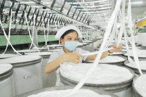 Preliminary processing of yarn at Phong Phu Corporation. (Photo SGGP)