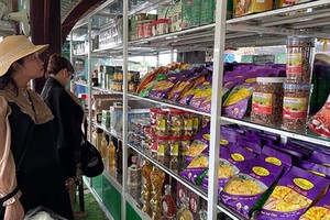 Enterprises introduce processed cashew nuts and agricultural products to customers. (Photo: SGGP)