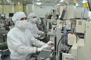 Production at a Japanese company in Tan Thuan Export Processing Zone in HCMC. (Photo: SGGP)