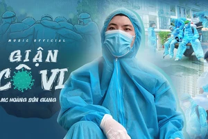 Đội khử khuẩn di động phản ứng nhanh thực hiện ca khúc “Giận Cô vi” cổ vũ tinh thần chống dịch